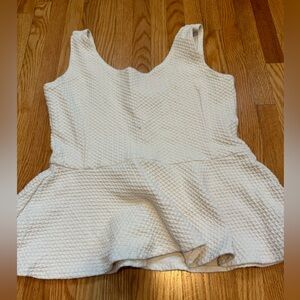 E women’s Ganni peplum cream blouse top